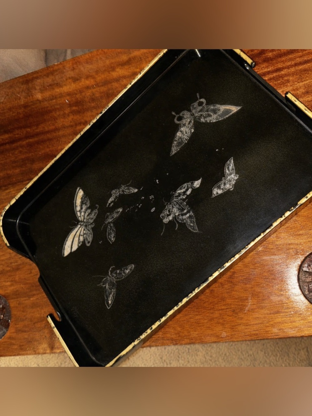 Smithsonian Institution Black Lacquer Serving Tray
